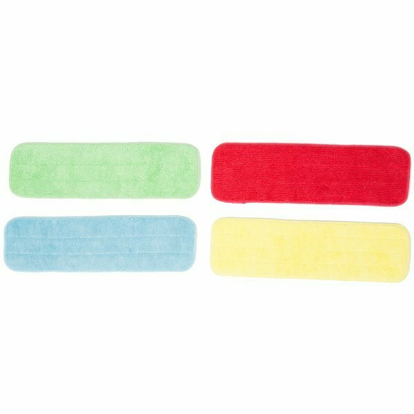 Lavex 18'' Microfiber Wet / Dry Mop Pad Kit with 48 Color-Coded Pads 275MF18RFLKT